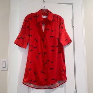 Victoria Beckham Orange long button down